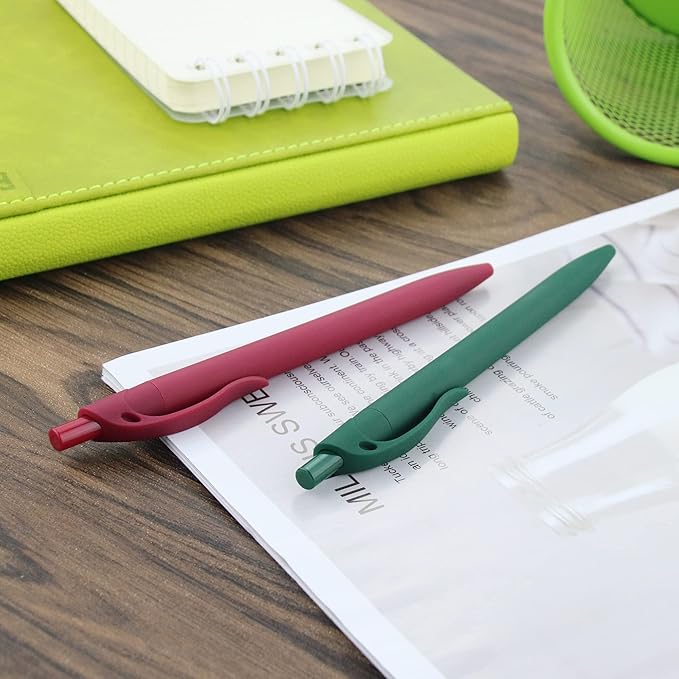 Deegtran 100 Pack No Bleed Blue Barrel Click Pens, Wholesale Retractable Ballpoint Pens, Medium Point, Smooth Ink, 1.0MM Black Ink