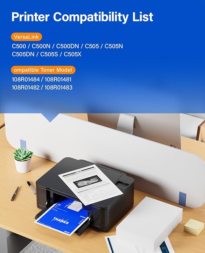 C500 C505 Drum Unit 4-Pack High Capacity Replacement for Xerox 108R01484 108R01481 108R01482 108R01483 Image-Drum Compatible for Xerox VersaLink C500 C500N C500DN C505 C505N C505DN C505S C505X Printer