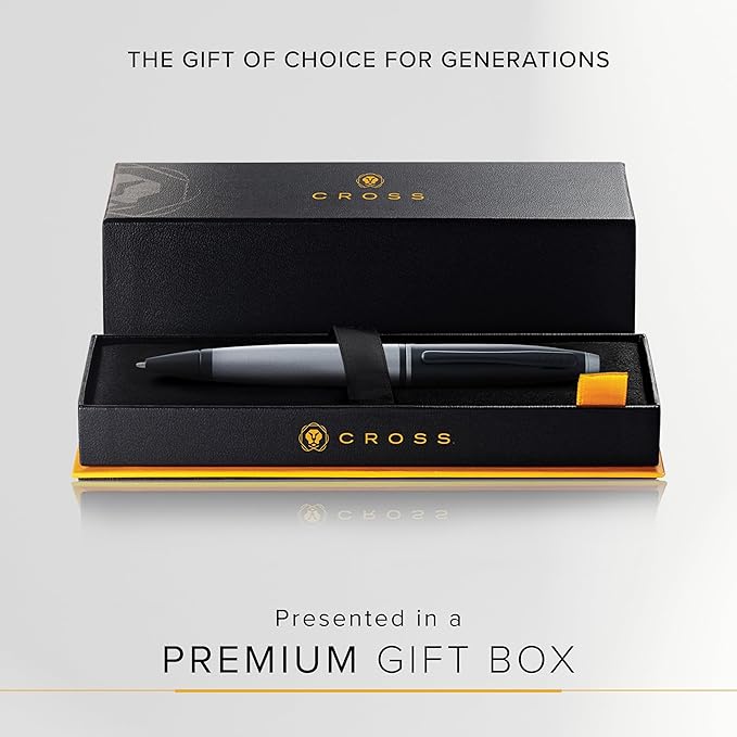 Cross Calais Refillable Ballpoint Pen Presented in a Luxury Gift Box - Medium Point, Black Ink, Matte Gray & Black