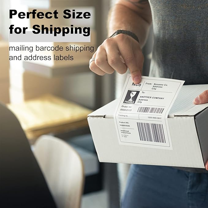 BESTEASY Sticker Paper 8.5" x 11" Full Sheet Label Stickers for Laser & Inkjet Printers, Self-Adhesive Paper Shipping Labels (500 Sheets,500 Labels)