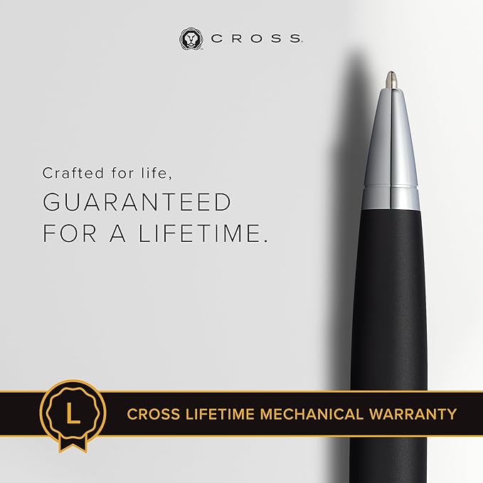 Cross Calais Refillable Ballpoint Pen Presented in a Luxury Gift Box - Medium Point, Black Ink, Matte Black
