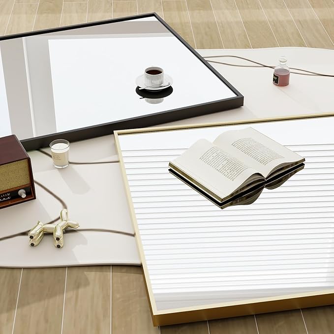 Extra Large 71"x30" Full Length Mirror - Standing, Hanging, or Leaning Rectangle Mirror for Wall or Floor - Wall-Mounted Full Body Dressing Mirrors with Aluminum Alloy Frame for Living Room - Gold