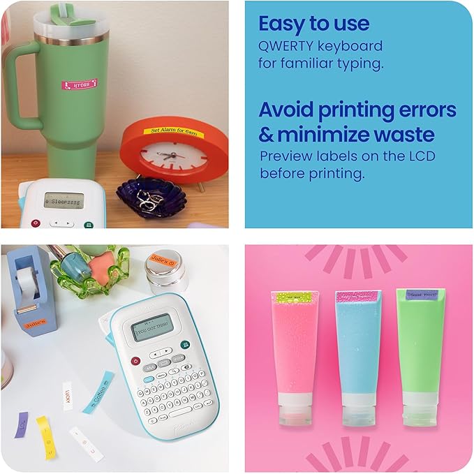 Brother P-Touch PT-N10 Personal Handheld Label Maker, Portable and Prints, P-Touch Btag ~½” (12mm) Wide Color Personalized Label Tapes,