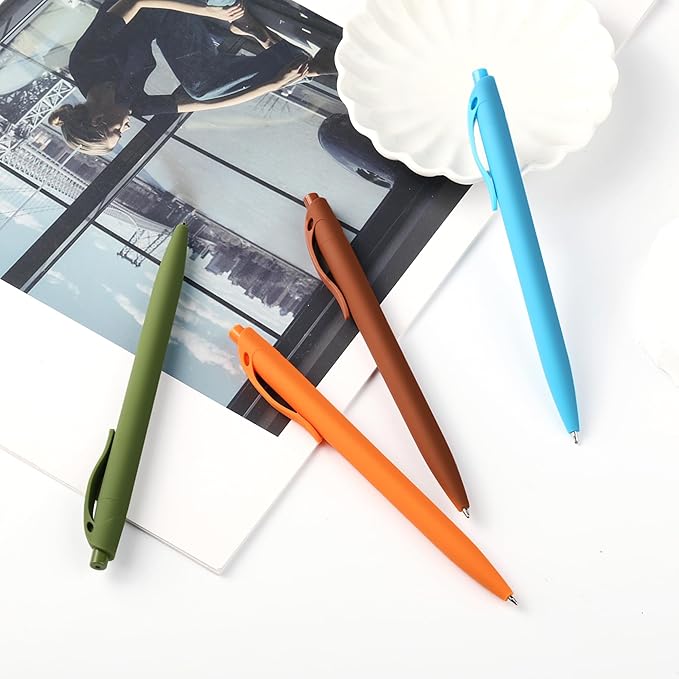 deegtran Pens Bulk, 50 Pack No Bleed Sky Blue Click Pen, Wholesale Retractable Ballpoint Pens, Pens Medium Point, Smooth Ink Pen, 1.0MM Sky Blue Ink