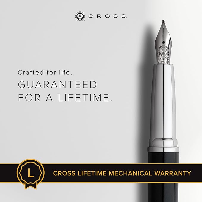 Cross ATX Refillable Fountain Presented in a Luxury Gift Box - Medium Point, Black Ink, Basalt Black