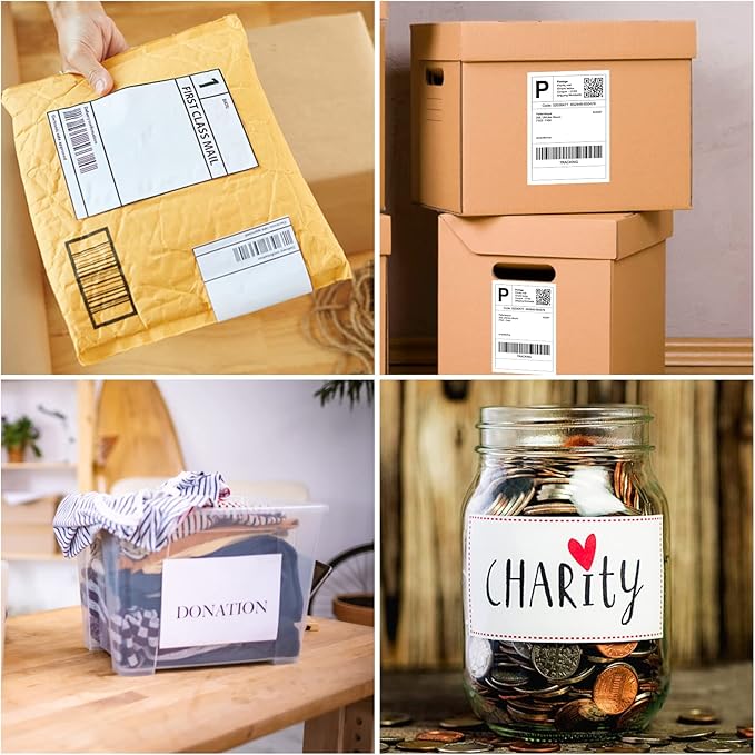 Half Sheet Shipping Labels - 1000 Counts, 8.5” x 5.5” Self Adhesive Shipping Label White Internet Mailing Labels 2 Per Page, Laser & Inkjet Printer Compatible [500 Sheets 8.5” x 11”]