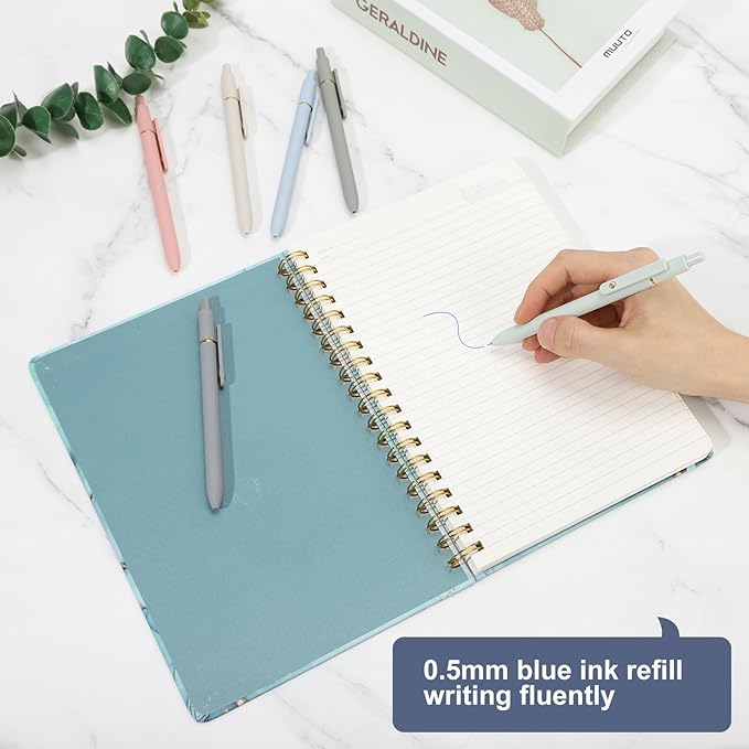 Ddaowanx Colorful Gel Pens, 0.5mm Fine Point Retractable, Cute Pens with Colored Writing and Sketching, Nursing School Essentials,School Supplies, Gifts for Nurse (12 Pcs-Blue Ink)