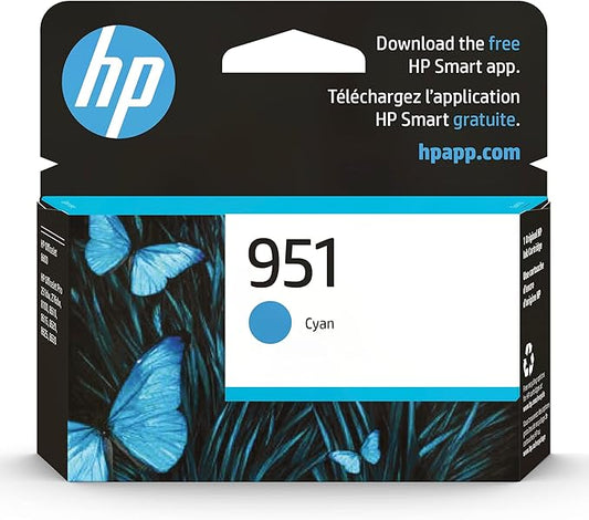 HP 951 Cyan Ink Cartridge for HP Printers | Works with Printer Series: OfficeJet 8600, Pro 251dw, 276dw, 8100, 8610, 8620, 8630 | Eligible for Instant Ink | CN050AN
