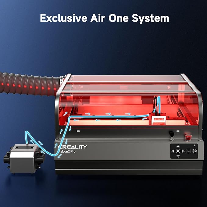 Creality Laser Engraver Enclosed, Falcon2 Pro 40W Output Laser Cutter, 25000mm/min Speed Laser Cutter Machine with Air Assist, Auto Fan, Camera Positioning for Wood and Metal