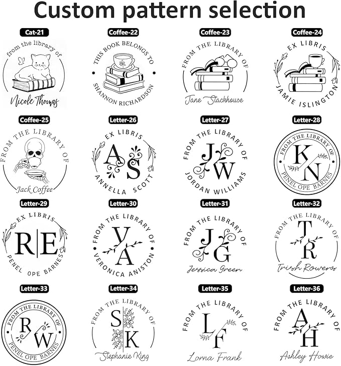 Custom Ink Stamp | Personalized Self Inking Stamp Gifts for Book Lovers, Readers, Teachers | 5 Ink Colors (Design-04)