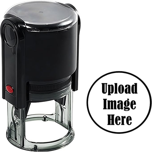 Custom Logo Stamp Personalized Image Self-Inking Stamper - Custom Business Logo Text - Different Sizes - 5 Ink Color Options