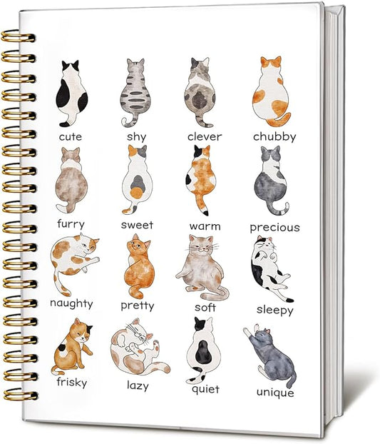 Cat Notebook Journal, Cat Office Supplies Notebooks for School, Cat Lover Gifts for Women Men, Cat Gifts for Girls, Cat Notepad 5.5x8.3 Inch