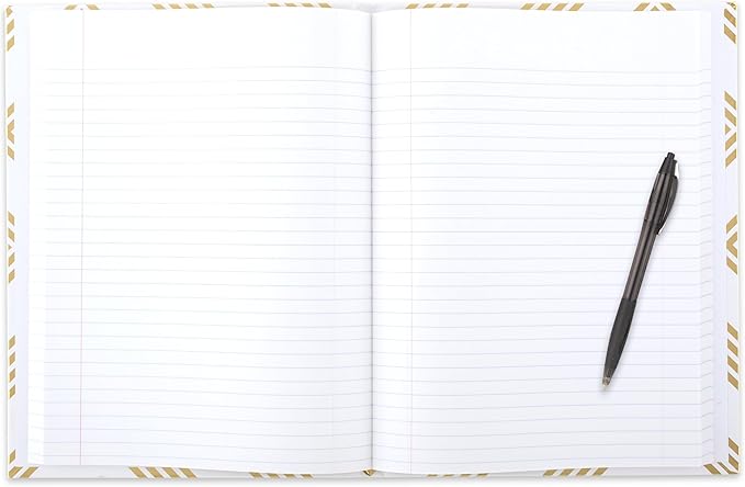 Five Star Composition Book, College Ruled Paper, 7-1/2" x 9-3/4", 80 Sheets, Hardcover, Metallic Gold Geo (850165F-ECM)