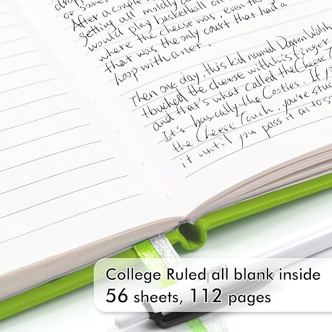 feela 15 Pack Pocket Small Notebooks Bulk, Mini Cute Memo Notepads Hardcover College Ruled Lined Journals with Pen Holder for Women Girls Office School, with 15 Black Pens, 3.5”x 5.5”, A6, Green