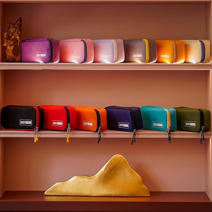 ECHSRT Big Pencil Case, Aesthetic Portable Zipper Pencil Bag with Hidden Pocket, Special Pouch for Men Women Adults, Stationery Organizer Pen Cases for Office Travel, Orange