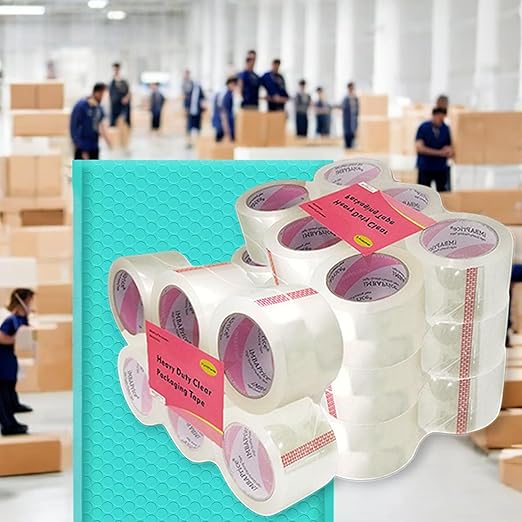 iMBAPrice 3-Inches Clear Packaging Tape, 24 Roll of 110 Yards (24 x 330 Feet) Long 3" Wide Shipping Tape for Box Office Moving Packaging Shipping