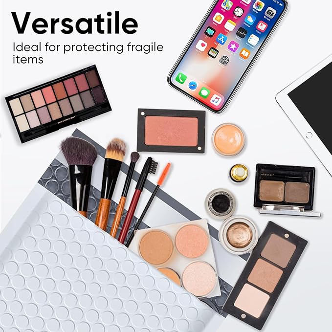 CHMI White Bubble Mailers 8.5 x 12 Inch 100 Pack, Usable Size 8.25X12 Inch Poly Mailers,Mailing Envelopes,Shipping Mailer，Opaque Self Seal Adhesive Waterproof Bags for Packaging and Shipping.