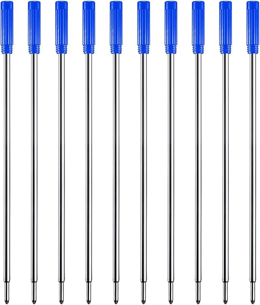 Blue Ink Refills (10pcs), Replaceable Pens Refills, 1mm Medium Tip - Blue