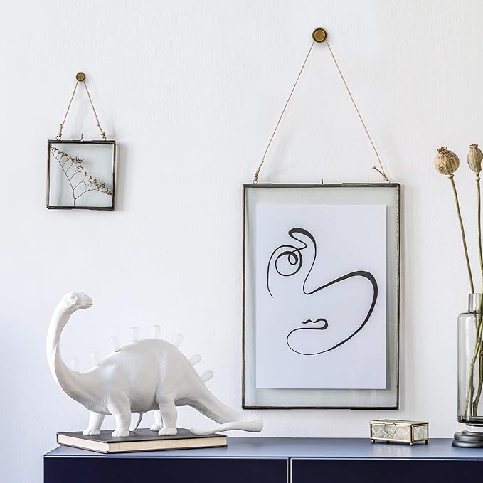 Ferraycle 40 Piece Double Headed Picture Hangers Nails 4 Size Long Thumb Tacks for Wall Hanging Decorative Nails Push Pins Picture Hooks for Drywall Photo Decor, 10/20/ 30/ 50lb(Bronze)