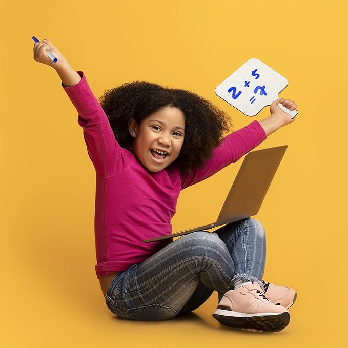 Flipside Products Rectangular Dry Erase Answer Paddles, Auction, Handheld Whiteboard, Handle Response Board, Classroom Dry Erase, Pack of 24