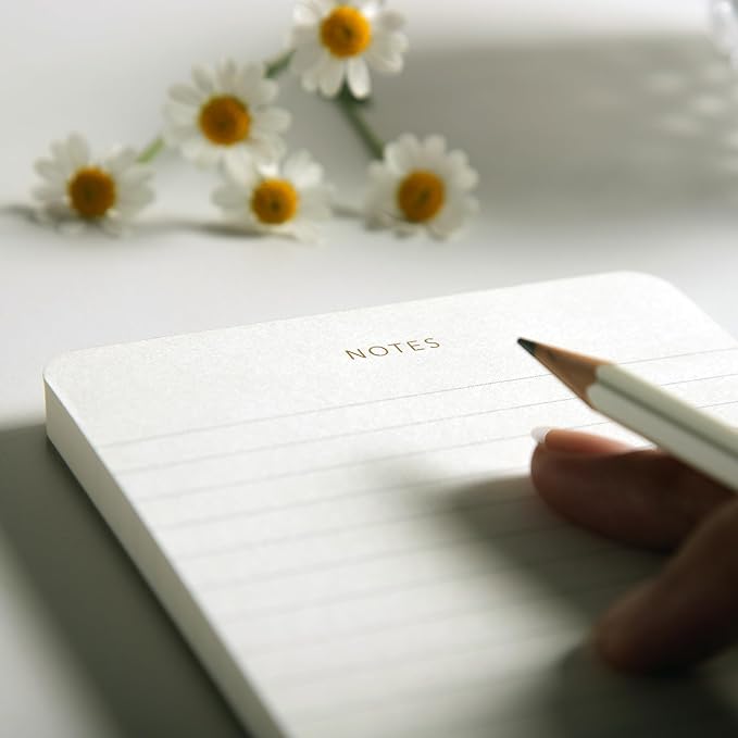 Elegant Desk Notepads for Professionals, Executive's Memo Pads, Minimalist, Gold Foiled, Lined Layout, 3 Pack, 225 Sheets Total (75 Each), 6.3" x 3.9”, 80 GSM, Eco-friendly, FSC™ Certified