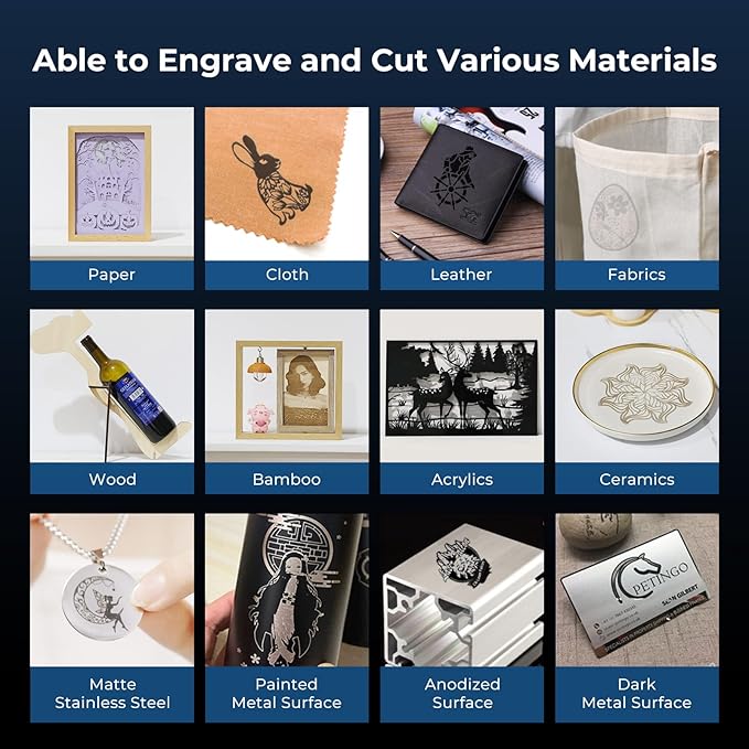 Creality Laser Engraver Machine 10W Output Power, 72W DIY Laser Engraving Machine 0.06mm High Precision Laser Cutter and Engraver for Wood and Metal, Paper, Acrylic, Glass, Leather etc, 17" x 16"