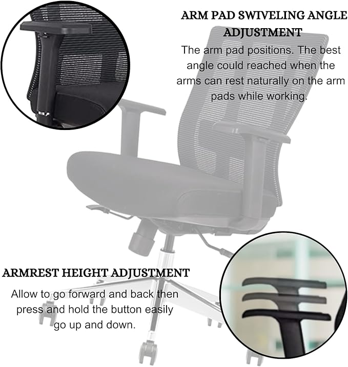 Ergonomic Conference Room Chair Mesh Back with Seat Slide - Adjustable Lumbar Support Computer Desk Chair Height Adjustable Arms -5-Star Polished Aluminum Base Home Office Chair (Pack of 8)