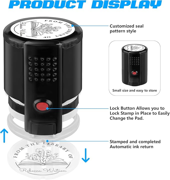 Custom Logo Stamp for Business - Self Inking Stamps with Personalized Logo | 5 Ink Colors (Logo)