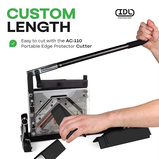 IDL Packaging 2” x 2” x 48” Black Cardboard Edge Protector (Pack of 200) - Corner Protectors for Shipping, Storage, & Moving – Reinforced Corner Guard Protection for Pallets, Wall Corners, & Furniture