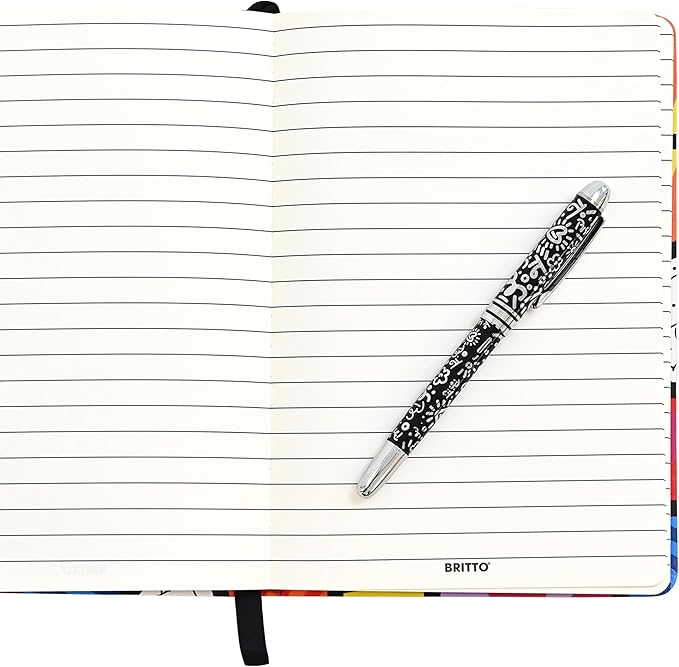 Britto Premium Rollerball Pen - Extra Fine Point with 0.5mm Premium-Grade Refillable Liquid Black Ink, Smooth Precision Writing & Quick Drying Pen for Journaling (Japanese, Graffiti Holographic)