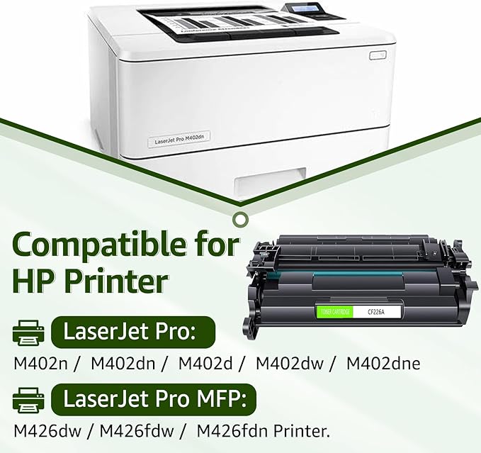greencycle 26A M426fdw Compatible Toner Cartridge Replacement for HP 26A CF226A 26X CF226X for HP Laserjet Pro M402n M402dn M402dw M402dne MFP M426fdw M426dw M426fdn Printer (Black, 1-Pack)