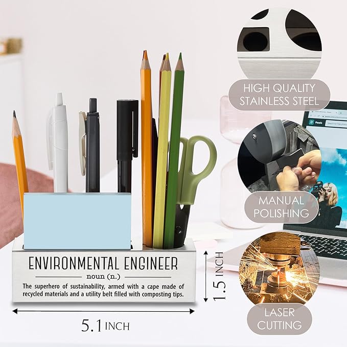 Environmental Engineer Definition Gifts for Women, Men, Environmental Engineer Desk Decor Pen Pencil Holders WCC41