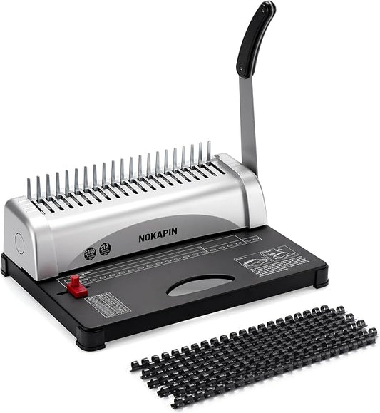 Binding Machine,Book Binder Machine 21-Holes, 450 Sheets,Comb Binding Machine with Starter Kit 100 PCS 3/8'' Comb Binding Spines,Spiral Binding Machine for Letter Size, A4, A5 or Smaller Sizes