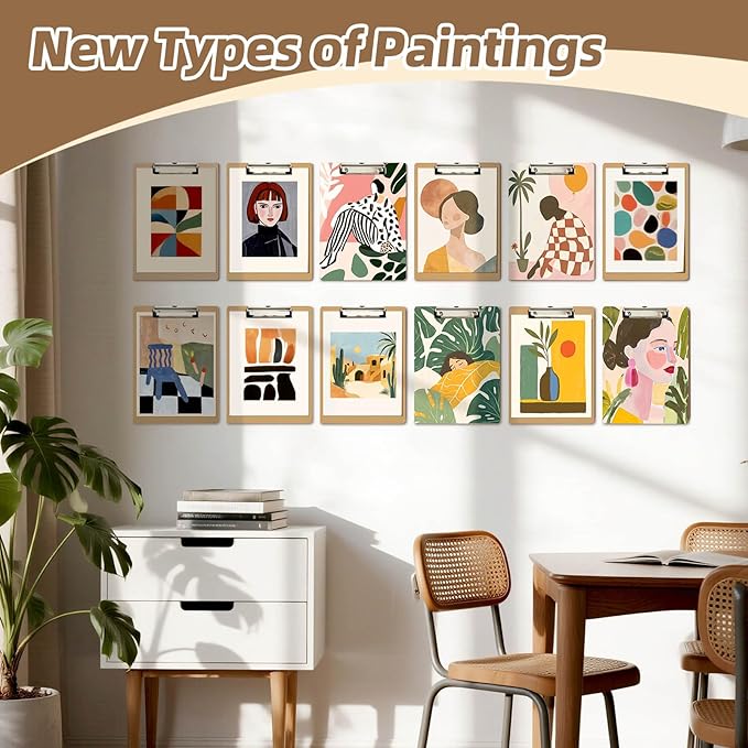 HappyHapi 42 Pack Clipboard 8.5 x 11 Letter Size Clip Boards Bulk, A4 Wooden Hardboard Office Clipboards Pack for Classroom, Work-Meetings, Brown