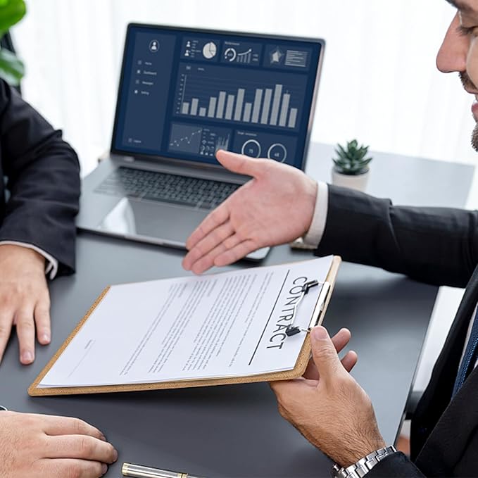 Clipboards, PANDRI 12 Pack Hardboard Office Clipboards, Low Profile Clip, Clip Boards 8.5x11 Standard Letter Size, Classroom Supplies, ECO Friendly