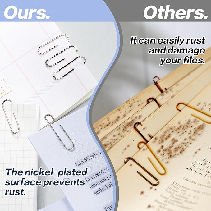 Deli #1 Nonskid Paper Clips, 1000 Medium Paper Clips, 10 Boxes of 100 Each, Silver