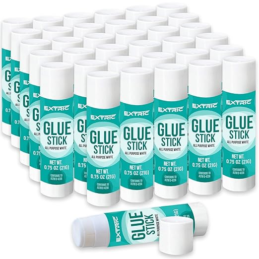 Glue Sticks Bulk Classroom, White Glue Sticks for Kids 36 Count, 0.75 Ounce, Washable All Purpose, for Kids, School and Home