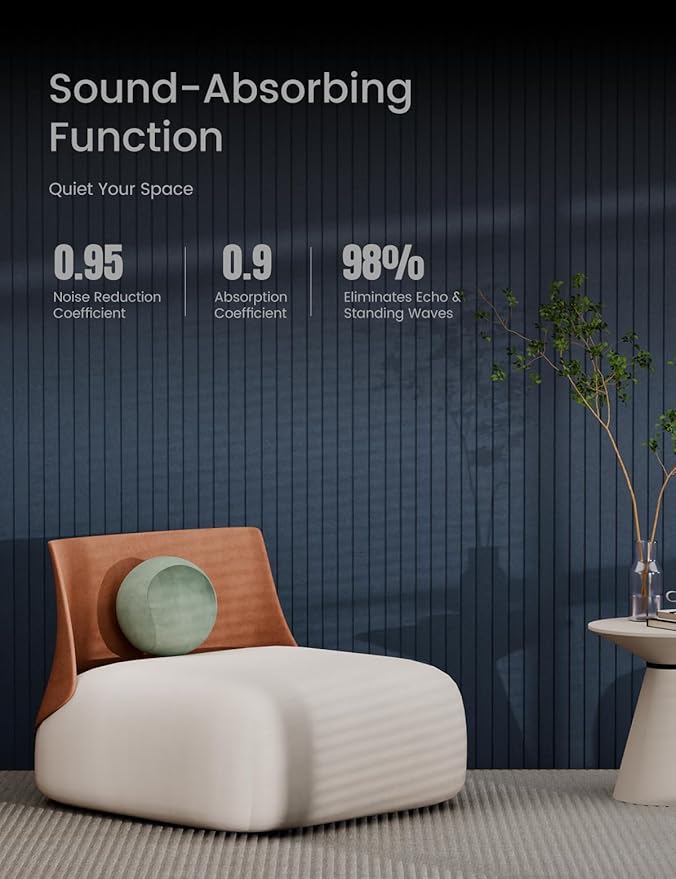 Bumusty Large Cork Board Alternative-47 x35 Felt Bulletin Board Tiles, with 30 Pushpins, 70 Adhesive Tabs, 12-Pack Slat Wall Paneling, Cork Boards for Office Push Pin Board Felt Board-Denim Blue