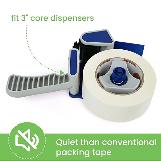 Eco-Friendly Kraft Paper Tape 2Inch x 55Yard, White Paper Packing Tape, Biodegradable Recyclable Packaging Tape Self Adhesive Box Tape for Shipping, Sealing, Moving, 6Rolls