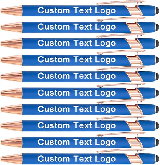 Custom Engraved Ballpoint Pens Bulk, Personalized with Name/Logo, Black or Blue Ink, Smooth Writing for Office, School, Business, Church, Reunion Lake 10 Pcs