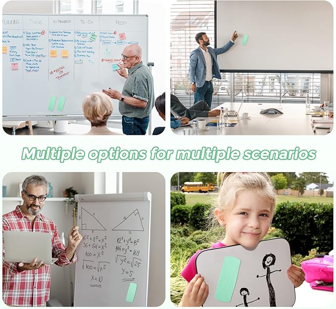 Ddaowanx Whiteboard Eraser, Magnetic Dry Erase Eraser, Glass Board Eraser,School and Office Supplies, Pack of 2 (Light Green)