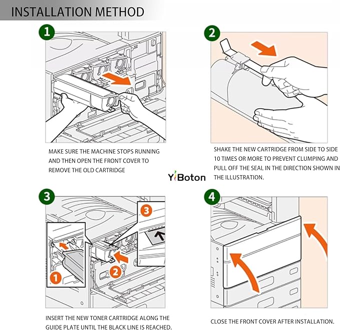High Yield TFC415U T-FC415U Toner Cartridge Replacement T-FC415U-K T-FC415U-C T-FC415U-M T-FC415U-Y Toner Cartridge for Toshiba e-Studio 2515AC 3015AC 3515AC 4515AC 5015AC Printer (4 Pack)