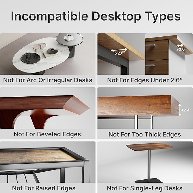 Desk Extender Tray, 28" x 12" Clamp On Desk Shelf, Desk Extension with Laptop Holder, Table Desk Arm Rest, Clamp On Keyboard Tray for Office and Home, Workstation Organizer, Large, Wood