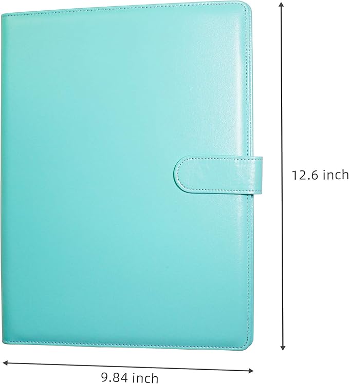 Clipboard Folder Padfolio, Writing Portfolio Faux Leather Clipboards with Cover for Legal Pad Holder Letter Size A4 8.5 x 11 for Business Conference Notepad Clip Boards (Pale Turquoise)