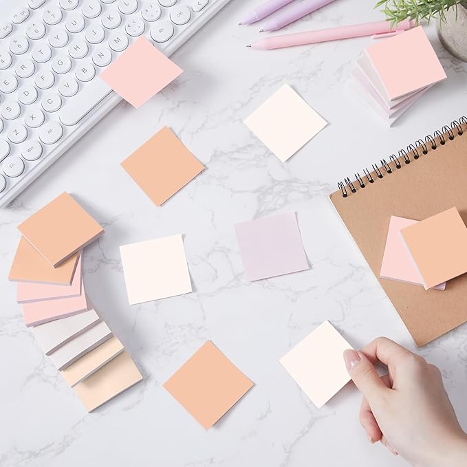 Fainne 24 Pack Sticky Notes Bulk Back to School Supplies Self Stick Note Pads Paper Memo for Office First Day of School Student Teacher Essentials (2 x 2 Inches,Pink)
