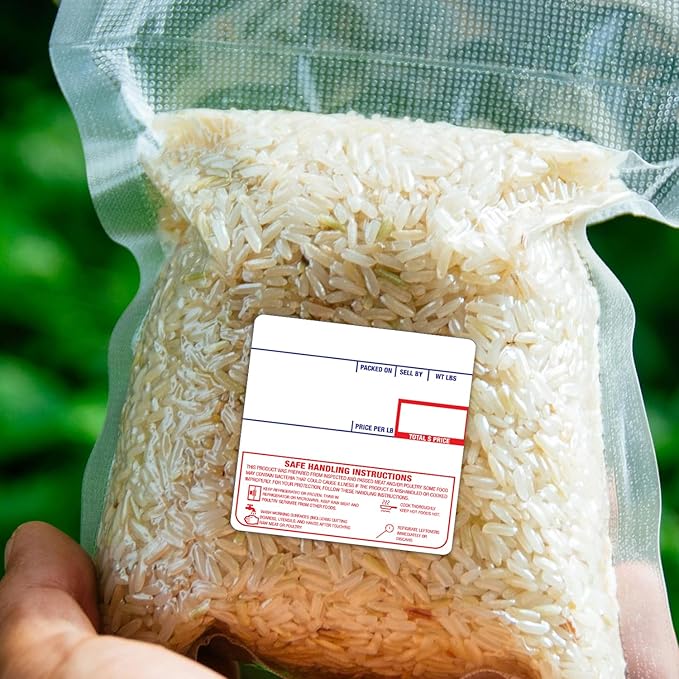 CEPRICO - Customizable CĀS Scale Labels - 48 Rolls of Thermal Printing Scale Labels – Compatible with CĀS LST-8040 | Safe Handling Instruction | Ideal for Supermarkets, Retailers and Grocery Stores