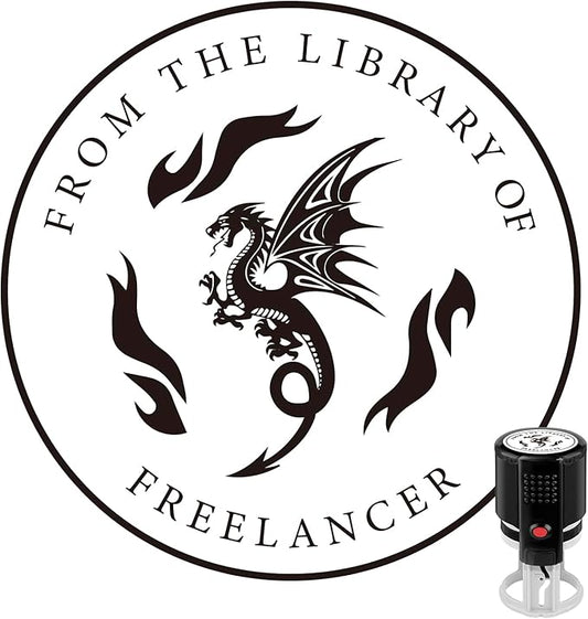 Custom Ink Stamp | Personalized Self Inking Stamp Gifts for Book Lovers, Readers, Teachers | 5 Ink Colors (Design-01)