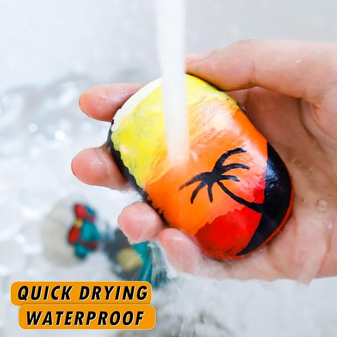 Black Paint Markers, 8 Pack Oil-Based Waterproof Quick Dry Permanent Paint Pen Set for Rocks Painting, Wood, Fabric, Plastic, Canvas, Glass, Mugs, Metal, Tire, Stone, DIY Craft