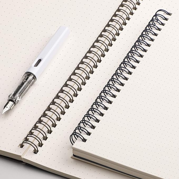 EMSHOI Dotted Journal Spiral Notebook 7.48" x 10.15" - 2 Pack 320 Pages 100gsm Thick Paper, B5 Dot Grid Notebook, Plastic Hardcover Journals for Writing Drawing