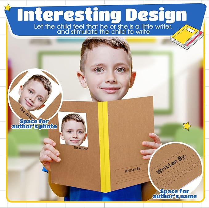 Henoyso 40 Pcs Primary Composition Notebook 9 3/4 x 7 1/2 Inch Kids Journal, Back to School Supplies, K-2 Primary Writing Notebook for Kids Student Draw and Write Story Journal (Bright Color)